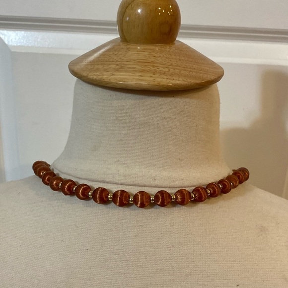 Vintage Spun Silk Bead Endless Necklace & Earrings - Picture 4 of 10